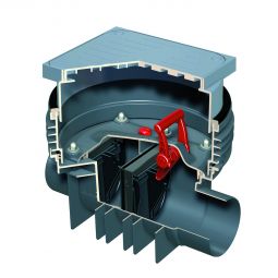 ACO Rückstauverschluss Triplex-K-2 mit Schachtsystem Doppelrückstauverschluss - Einbau in Bodenplatte, ohne Pumpe