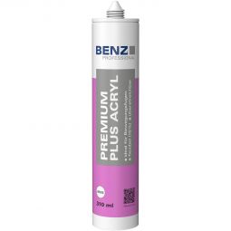 BENZ PROFESSIONAL Premium Plus Acryl weiß 310 ml, Fugendichtstoff für Fassaden, Innen-und Außenbereich