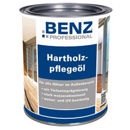 BENZ PROFESSIONAL Hartholzpflegeöl Holzschutzmittel verschiedene Farben, für alle Hölzer im Außenbereich, mit Tiefenimprägnierung