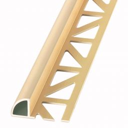 BLANKE Fliesenschiene Viertelkreis-Profil Aluminium goldfarben matt 10mm Länge 2,5m, abgerundete Fliesenschiene für Ecken- und Kantenabschluss