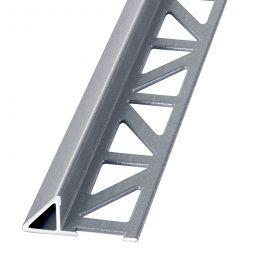 BLANKE Fliesenschiene Dreiecksprofil Aluminium Edelstahlmetallic 14mm Länge 2,5m, angewinkeltes Abschlussprofil für Fliesen