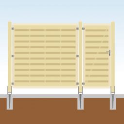 TraumGarten Sichtschutzzaun mit Tor Komplett-Set Holz Individualisieren Sie Ihren Zaun mit unserem Konfigurator - inkl. Pfosten & Befestigungsmaterialien