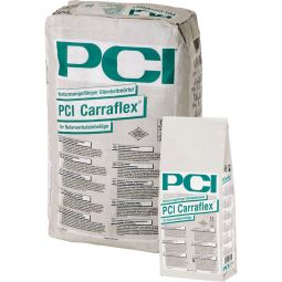 PCI Carraflex Verformungsfähiger Dünnbettmörtel Weiß 5-25kg, für Naturwerksteinbeläge