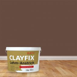 CLAYTEC Lehm-Anstrich CLAYFIX Siena-Braun 1,5 kg oder 10 kg Eimer