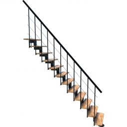 Minka Mittelholmtreppe Comfort Top schwarz Raumspartreppe inklusive Handlauf aus hochwertigem PVC, für Geschosshöhe bis max. 312 cm