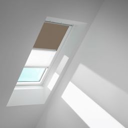 VELUX Verdunkelungs-Rollo Duo DFD Nougat/Weiß 4574 Schutz gegen Hitze, für verschiedene VELUX-Dachfenster geeignet
