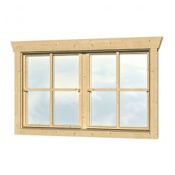Skan Holz Doppelfenster 2x57,5x70,5cm für Gartenhaus 45mm mit Drehfunktion
