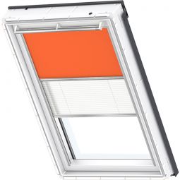 VELUX Verdunkelungsrollo Plus DFD Manuell Uni Orange-Weiss 4564 lichtundurchlässig, für verschiedene VELUX-Dachfenster geeignet