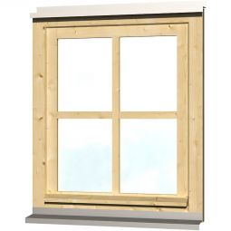 Skan Holz Einzelfenster Naturbelassen für Carports Echtglas, mit Dreh- und Kippfunktion