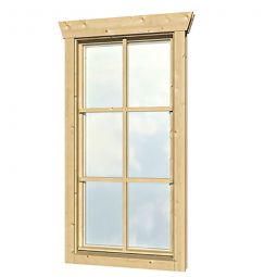 Skan Holz Einzelfenster 57,5x123,5cm für Gartenhaus 45mm mit Dreh- und Kippfunktion