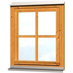Skan Holz Einzelfenster Eiche Hell für Carports Echtglas, mit Dreh- und Kippfunktion