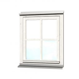 Skan Holz Einzelfenster Weiß für Carports Echtglas, mit Dreh- und Kippfunktion
