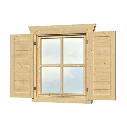 Skan Holz Fensterläden zweiteilig 57,5x70,5cm für Einzelfenster aus Fichtenholz