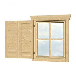 Skan Holz Fensterläden einteilig 57,5x70,5cm für Einzelfenster aus Fichtenholz