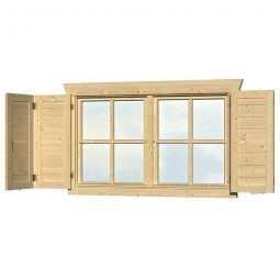 Skan Holz Fensterläden 2x57,5x70,5cm für Doppelfenster aus Fichtenholz