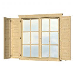 Skan Holz Fensterläden 2x57,5x123,5cm für Doppelfenster aus Fichtenholz