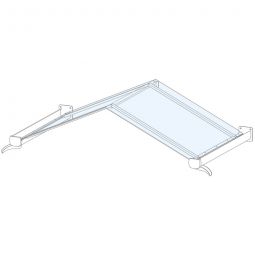 gutta Giebelvordach GV-T Edelstahloptik Dach 160cm oder 200cm breit, Aluminium Rahmen mit klarem Polycarbonatglas
























