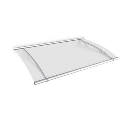 gutta Pultvordach PT-L Edelstahl, weiß-satiniert Dach 150cm bis 270cm breit, Edelstahl matter Rahmen mit weiß satiniertem Acrylglas



