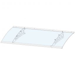 gutta Pultvordach PT-ET Edelstahloptik Dach 160cm bis 300cm breit, Aluminium Rahmen mit klarem Acrylglas

