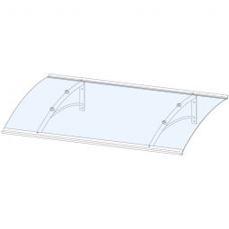 gutta Pultvordach PT-G Edelstahloptik Dach 160cm breit, Aluminium Rahmen mit klarem Acrylglas











