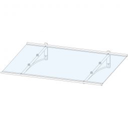 gutta Pultvordach PT-GR Edelstahloptik Dach 160cm breit, Aluminium Rahmen mit klarem Acrylglas












