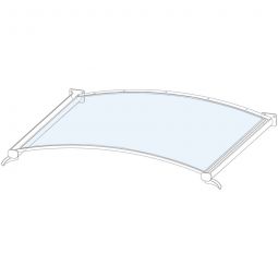 gutta Rundbogenvordach NO Weiß Dach 160cm breit, Aluminium Rahmen mit klarem Polycarbonatglas













