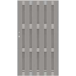 TraumGarten Sichtschutzzaun JUMBO WPC Alu-Design Tor Grau pulverbeschichteter Metallrahmen, wählbare Öffnungsrichtung, 98x179 cm