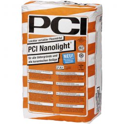 PCI Nanolight Leichter variabler Flexmörtel Grau 15 kg Sack, für alle Untergründe und alle keramischen Beläge