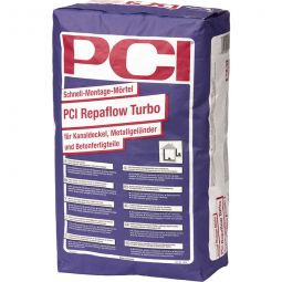 PCI Repaflow Turbo Schnell-Montage-Mörtel 25kg, für Kanaldeckel, Metallgeländer und Betonfertigteile
