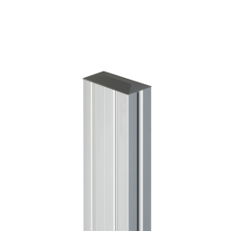 Wellker Sichtschutzpfosten PAN silber eloxiert Aluminiumpfosten, variable Anbaumöglichkeiten durch T-Nuten, verschiedene Längen
