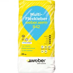 weber Fliesenkleber weber.xerm 842 Multi-Flexkleber silbergrau geeignet für Wand, Boden und Fußbodenheizung