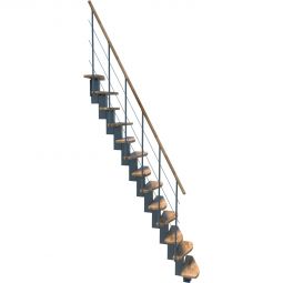 Minka Mittelholmtreppe Quatro grau Raumspartreppe inklusive Handlauf aus lackiertem Echtholz, bis Geschosshöhe 298 cm