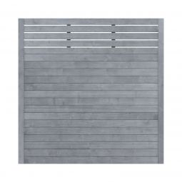 TraumGarten Sichtschutzzaun Holz NEO Grau Gitter verstärkter Rahmen, oben offene Lamellen, glatt gehobelt, verschiedene Größen