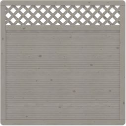 TraumGarten Sichtschutzzaun ARZAGO Holz Gitter Grau verstärkter Rahmen, Lamellen glatt gehobelt, verschiedene Größen