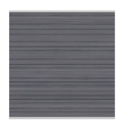 TraumGarten Sichtschutzzaun SYSTEM WPC PLATINUM XL Grau, Leiste Silber Feldmaß: max. 178x183 cm (BxH), Set bestehend aus 6 Profilleisten und 2 Abschlussleisten