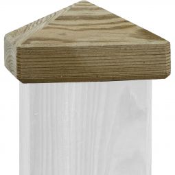 TraumGarten Sichtschutzzaun Pfostenkappe Pyramide Holz Design und Wetterschutz für alle Holzpfosten 90x90 mm