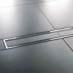 Schlüter-KERDI-LINE-C EB Duschrinnen Abdeckung Edelstahl V4A mit straffierter Gravur Design FRAMED TILE, verschieden Größen