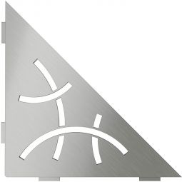 Schlüter-SHELF-E-S1 MBW CURVE Edelstahl V2A gebürstet dreieckige Ablage, 210x210 mm