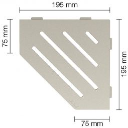 Schlüter-SHELF-E-S2 TSC WAVE  Alu strukturbeschichtet creme fünfeckige Ablage, 195x195 mm