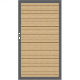 TraumGarten Sichtschutzzaun SYSTEM RHOMBUS Tor Lärche Aluminiumrahmen 66x40 mm, Rhombusprofile, 98x180 cm, stabil, wartungsarm, DIN rechts oder links, inkl. Beschlagsatz