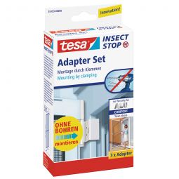 Tesa Fliegengitter Adapter-Set Türen Insektenschutz Anthrazit 3 Stück/Pack