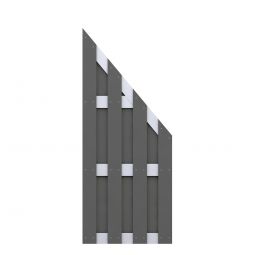 TraumGarten Sichtschutzzaun JUMBO WPC Alu-Design Anschluss Anthrazit Streichfreier Sichtschutz, waagerecht und senkrecht montierbar, 74x179 auf 90 cm