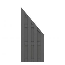 TraumGarten Sichtschutzzaun JUMBO WPC Anthrazit Anschluss 74x179 auf 90cm, Lamellen: 10x115mm