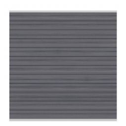 TraumGarten Sichtschutzzaun SYSTEM WPC PLATINUM Grau, Leiste Silber Feldmaß: max. 178x183 cm (BxH), Set bestehend aus 12 Profilleisten und 2 Abschlussleisten
