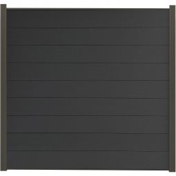Wellker Sichtschutzzaun Steckzaunelement Capri Set WPC anthrazit/grau Sichtschutz Steckzaun Komplettes WPC-Zaunfeld 180x180 cm, einfache Steckmontage und hohe Witterungsbeständigkeit