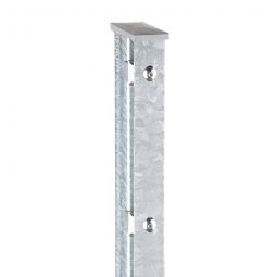 Zaunpfosten mit Abdeckleiste Zink für Doppelstabmattenzaun, 60x40mm, zum Einbetonieren, bis maximale Zaunhöhe 2030mm