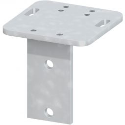 TraumGarten Montageadapter für Aufschraubträger Pfostenträger Montageadapter aus feuerverzinktem Stahl, 160x160x160 mm – zur Pfostenmontage auf schmalen Mauern, inkl. Schrauben