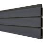 GroJa Solid Rhombus BPC-Steckzaun Sichtschutzzaun Steingrau co-extrudiert, Einzelprofil Sichtschutz Steckzaun Rhombuszaun