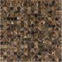 Natursteinmosaik Quadrat Marron Emparador Dark getrommelt 30,5x30,5 cm Mosaikfliesen