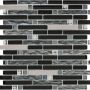 Kombimosaik Glas Naturstein Crystal Black Brick 30x30 cm Mosaikfliesen 8 mm